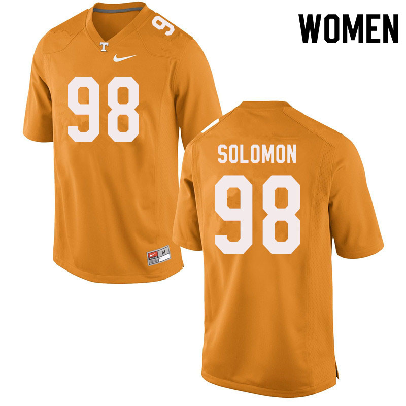 Women #98 Aubrey Solomon Tennessee Volunteers College Football Jerseys Sale-Orange